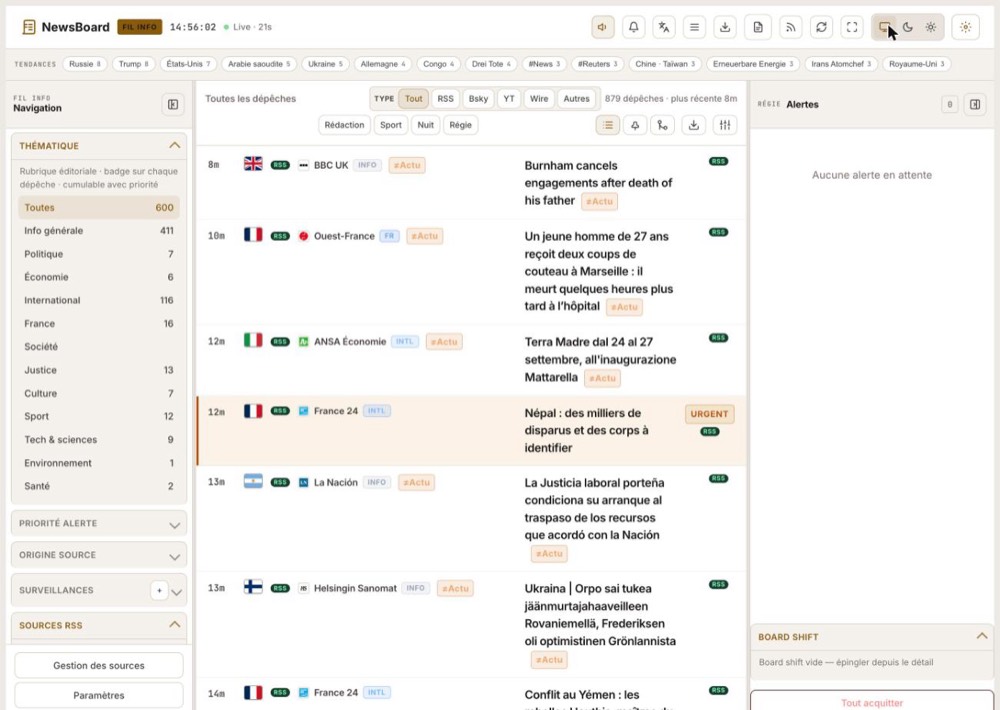 Interface NewsBoard